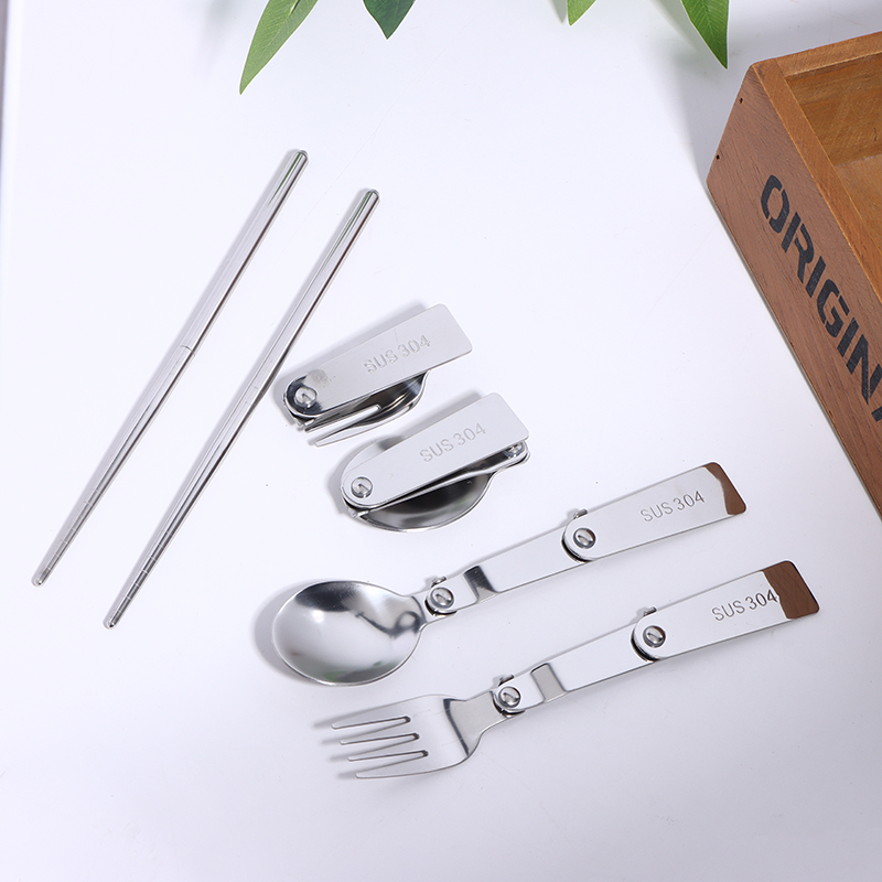 Bamboo Cutlery Travel - 1Pc/3Pcs Stainless Steel Spoon Fork Chopstick