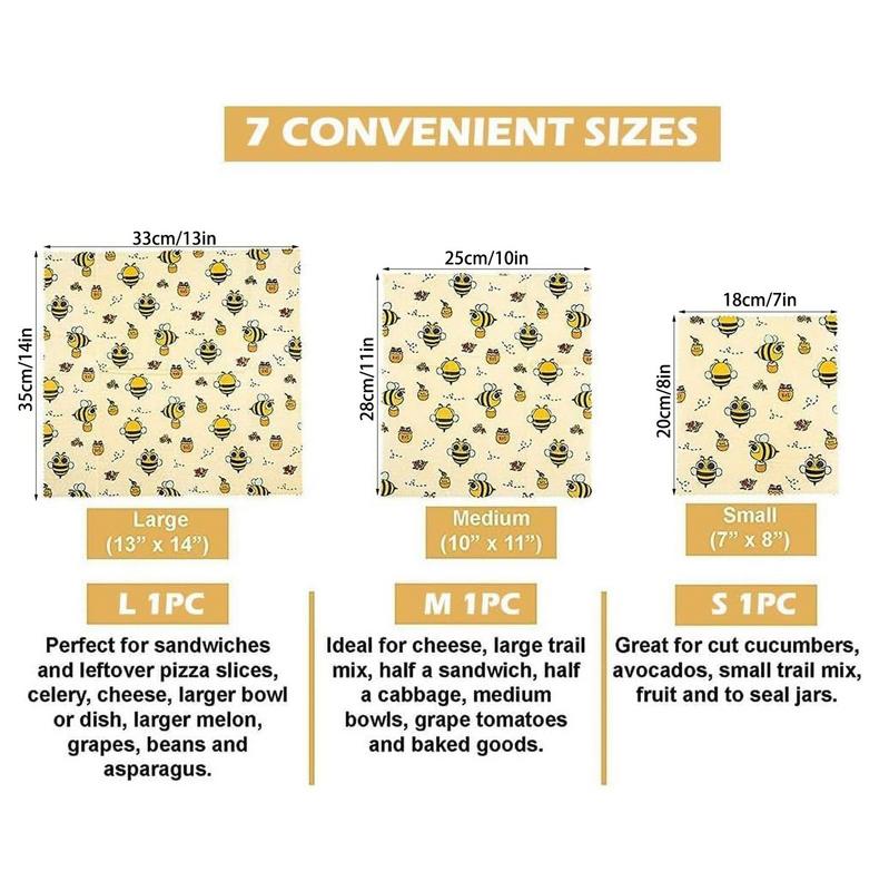 3pcs Reusable Food Fresh Keepi - Beeswax Wrap Reusable reseña y precio
