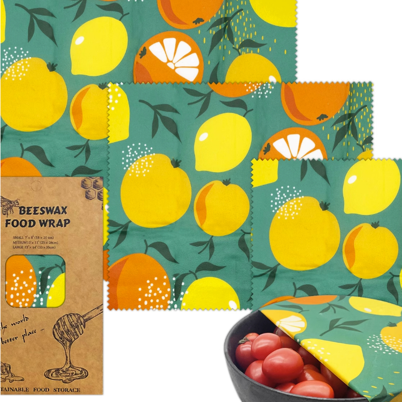 3PC/SET Environmental Organic  - Beeswax Wrap Reusable reseña y precio
