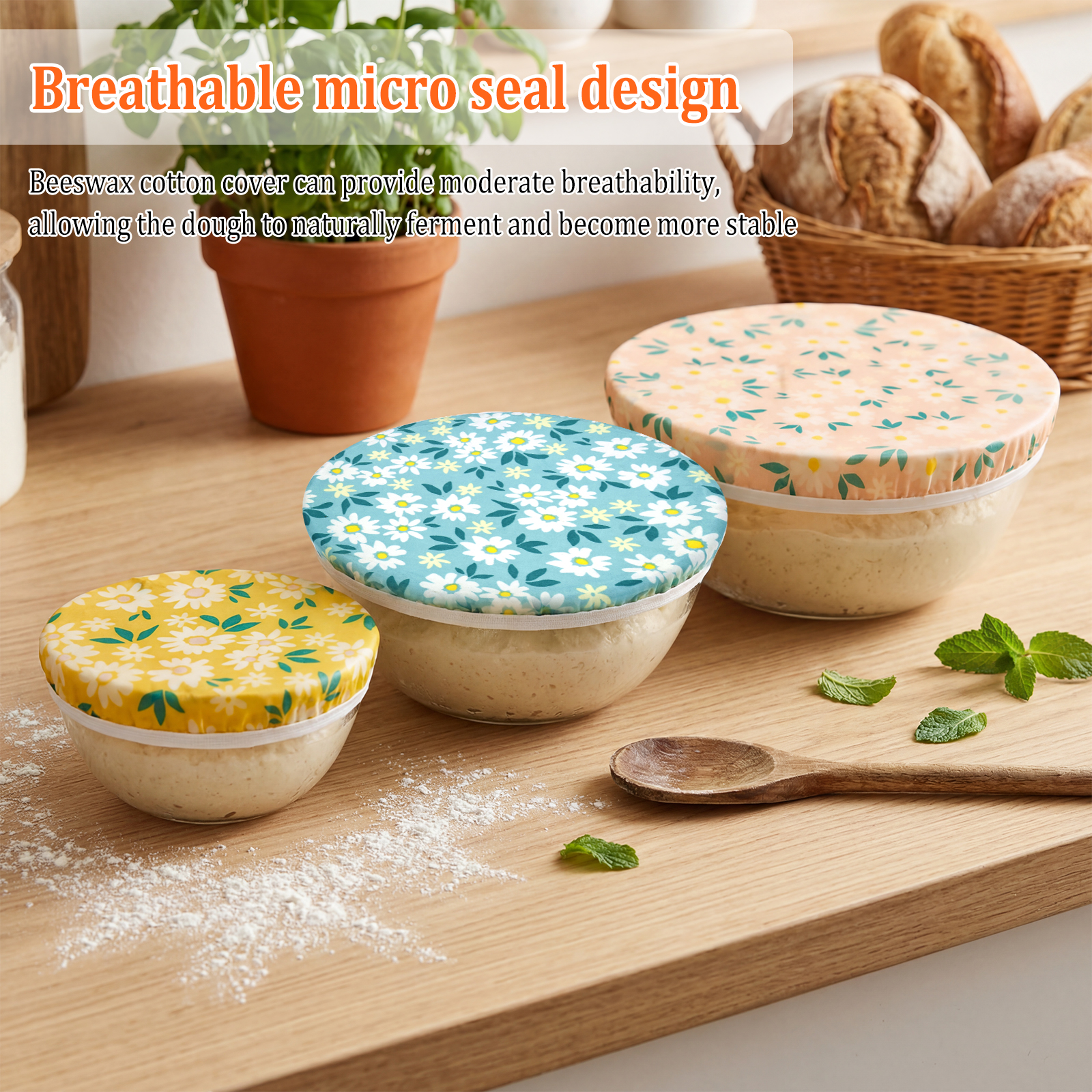 3Pcs Beeswax Bowl Cover Reusab - Beeswax Food Cover reseña y precio
