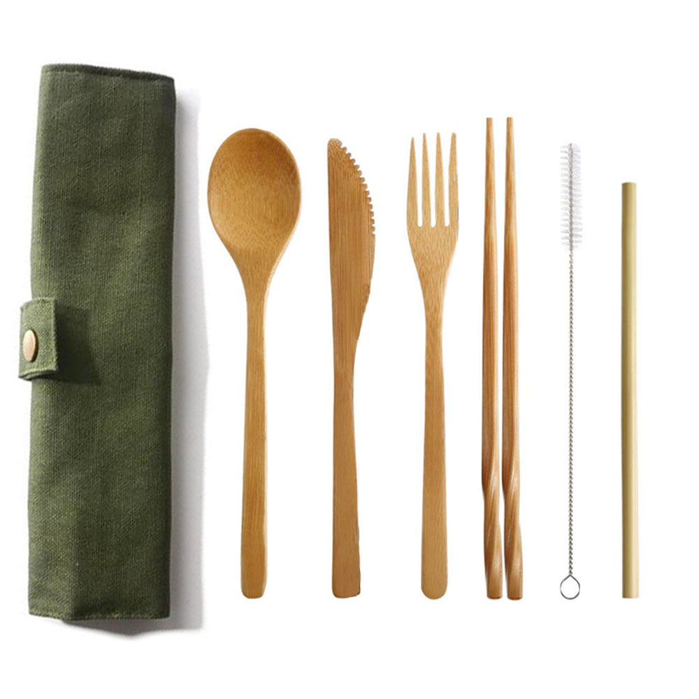 Reusable Bamboo Cutlery Set Ba - Bamboo Cutlery Travel reseña y precio