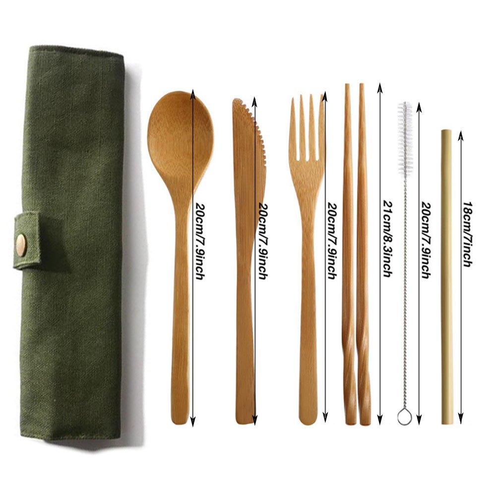 Reusable Bamboo Cutlery Set Ba - Bamboo Cutlery Travel reseña y precio