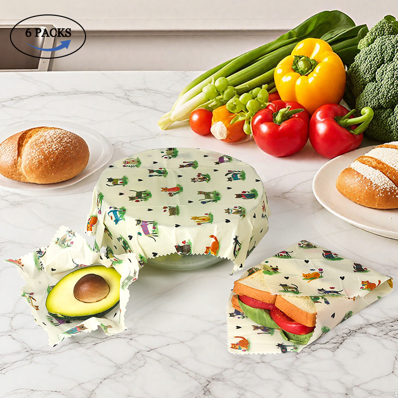 6 Packs (2S. 2M, 2L) reusable  - Beeswax Wrap Reusable reseña y precio
