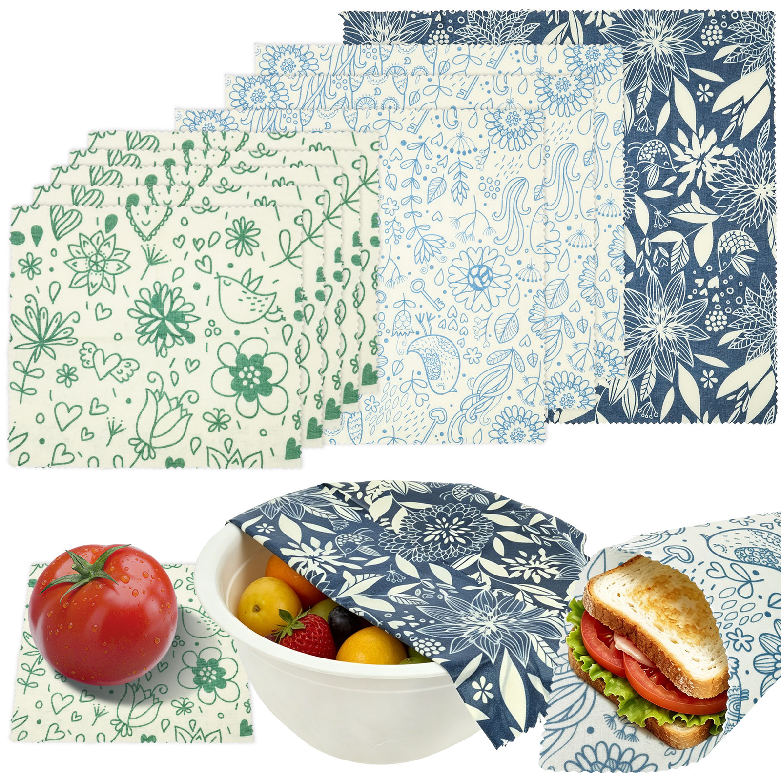 9 Pcs Organic Beeswax Wrap Reu - Beeswax Food Cover reseña y precio