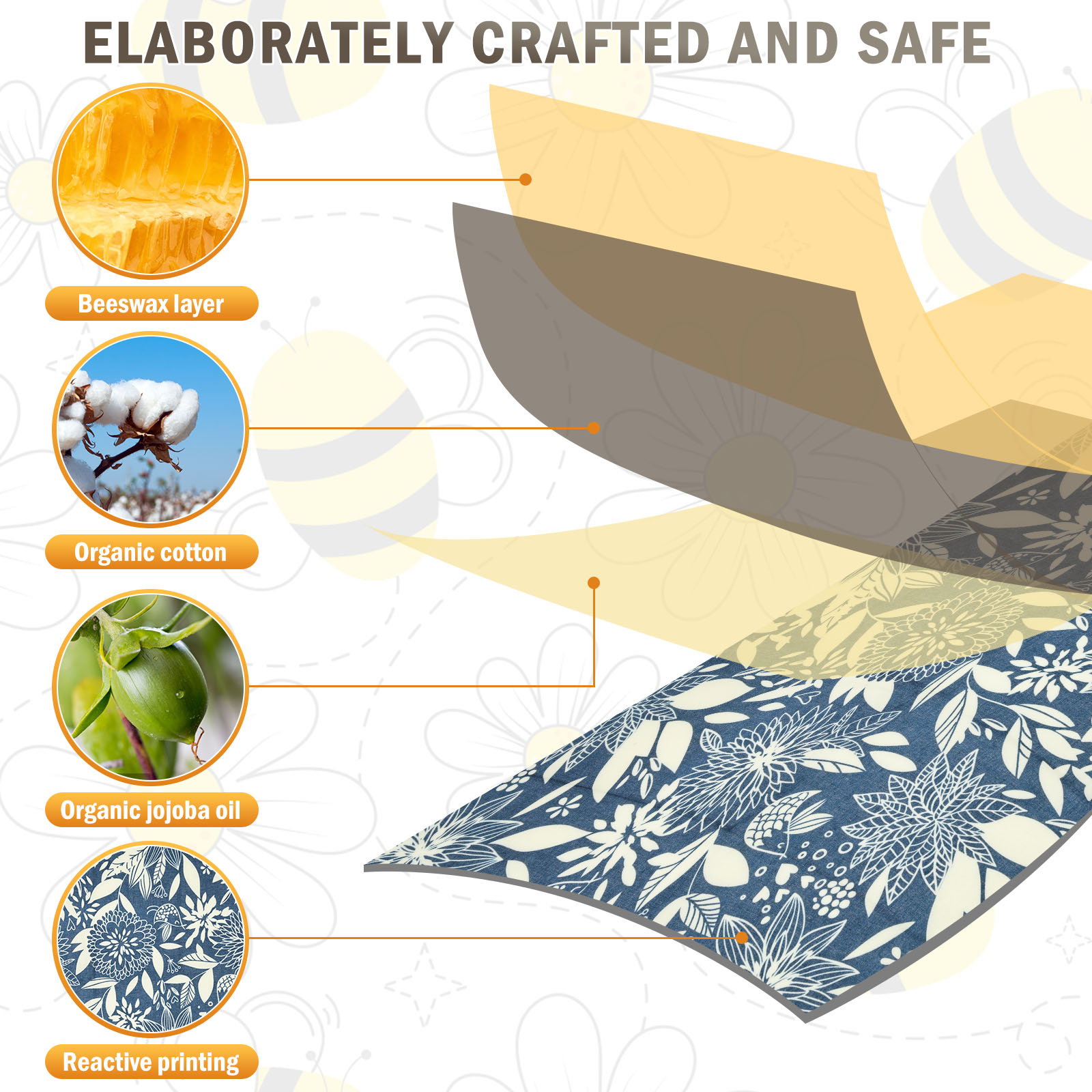 9 Pcs Organic Beeswax Wrap Reu - Beeswax Food Cover reseña y precio