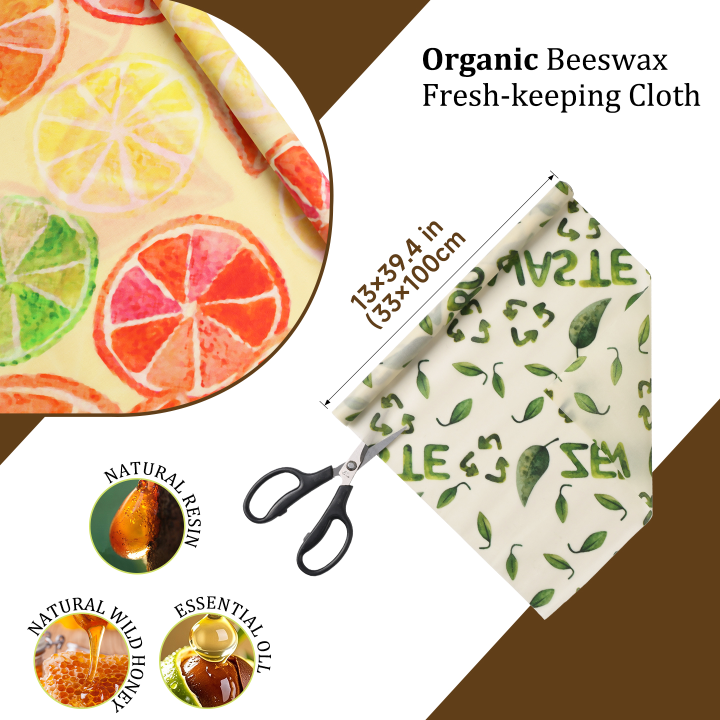 33x100cm Cropable Reusable Bee - Beeswax Food Cover reseña y precio