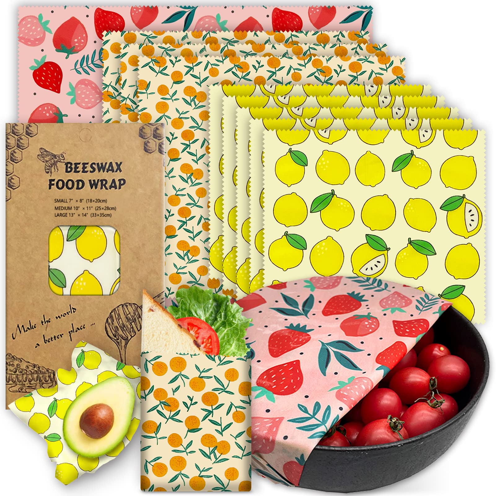3PC/SET Beeswax Food Wraps Reu - Beeswax Food Cover reseña y precio