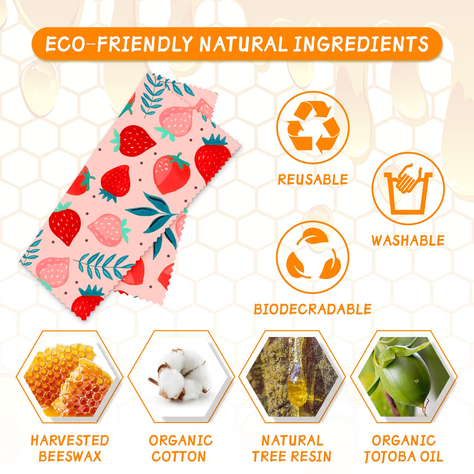 3PC/SET Beeswax Food Wraps Reu - Beeswax Food Cover reseña y precio
