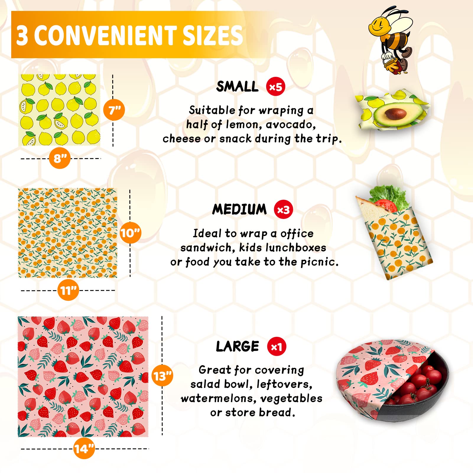 3PC/SET Beeswax Food Wraps Reu - Beeswax Food Cover reseña y precio