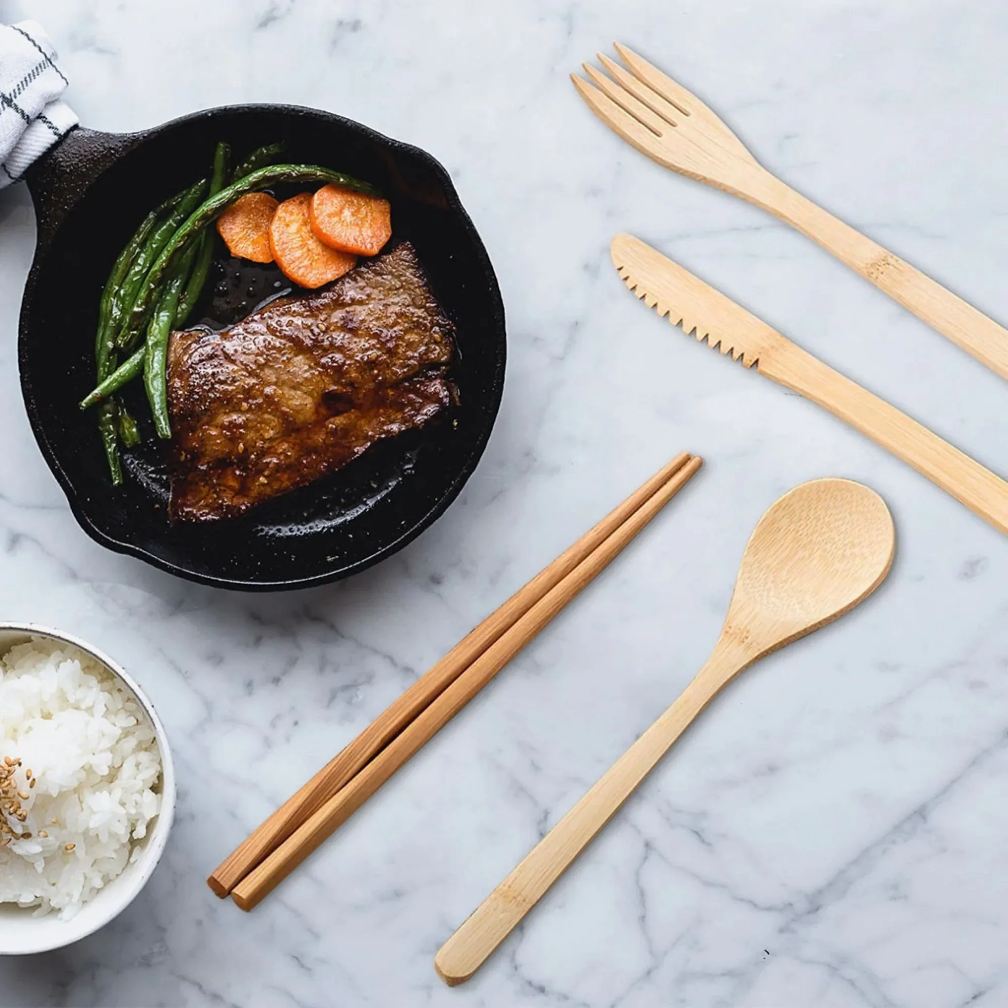 Bamboo Travel Cutlery Set Fork - Bamboo Cutlery Travel reseña y precio