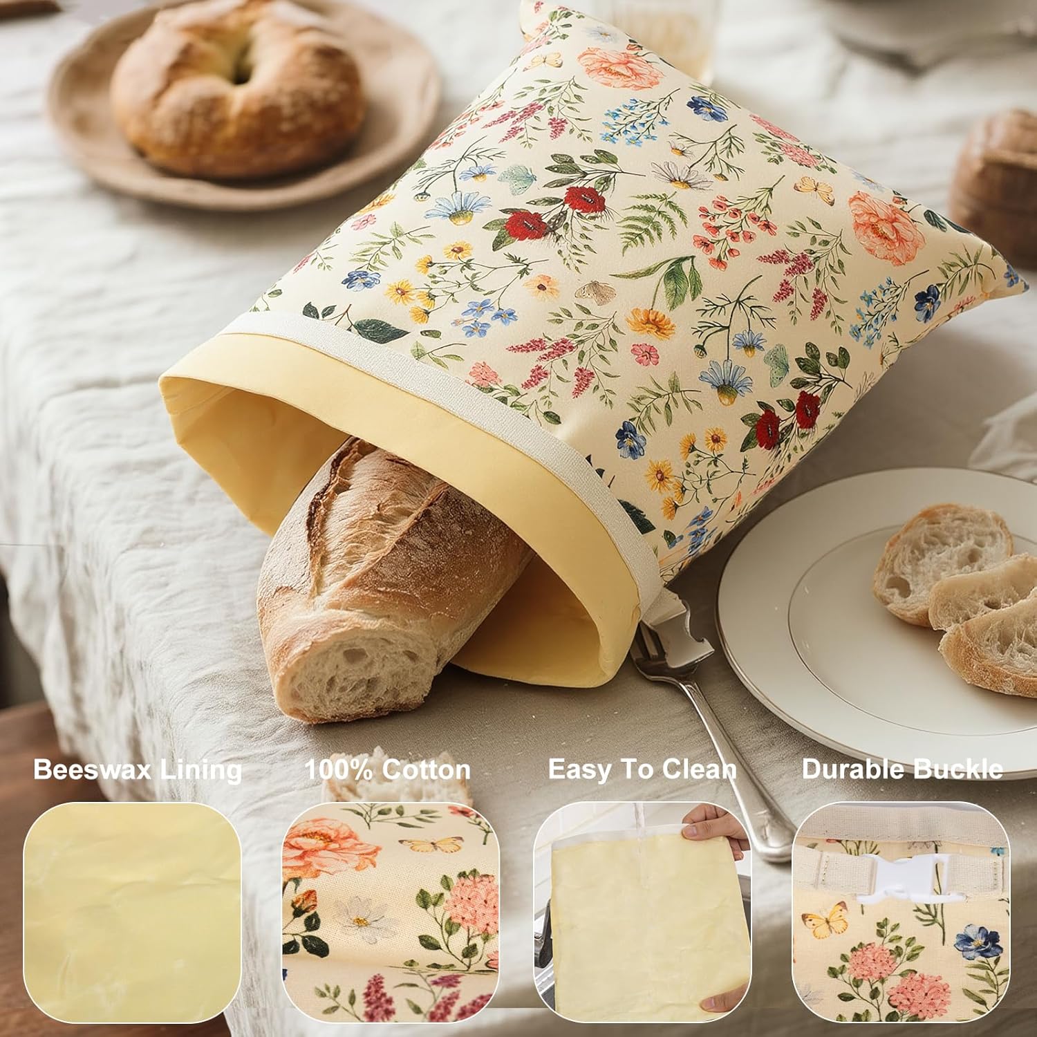 Reusable Beeswax Bread Bags fo - Beeswax Food Cover reseña y precio