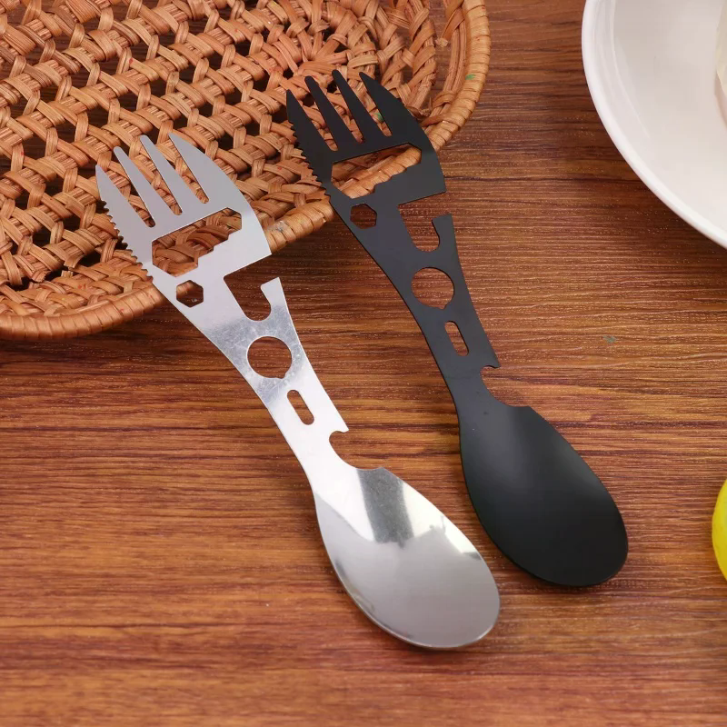 1/5Pcs 10 In 1 Camping Utensil - Bamboo Cutlery Travel reseña y precio