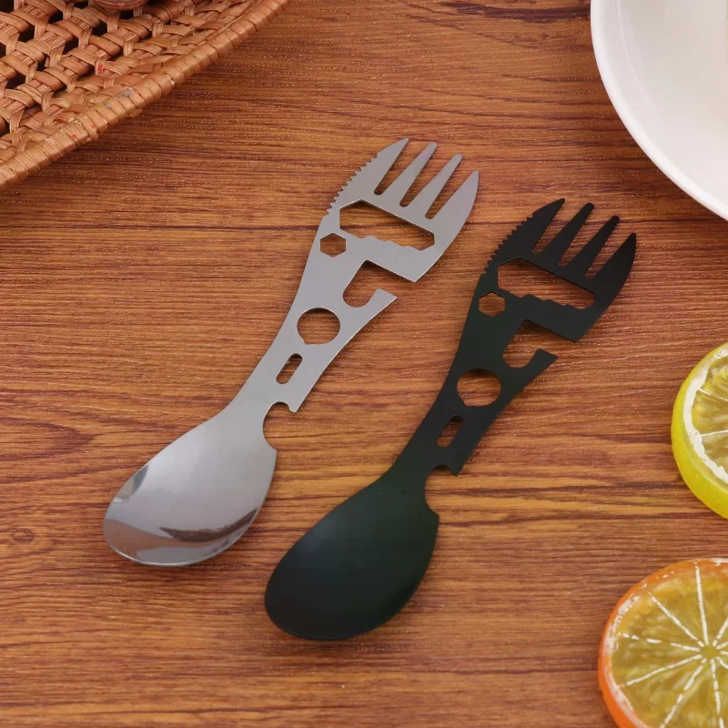 1/5Pcs 10 In 1 Camping Utensil - Bamboo Cutlery Travel reseña y precio