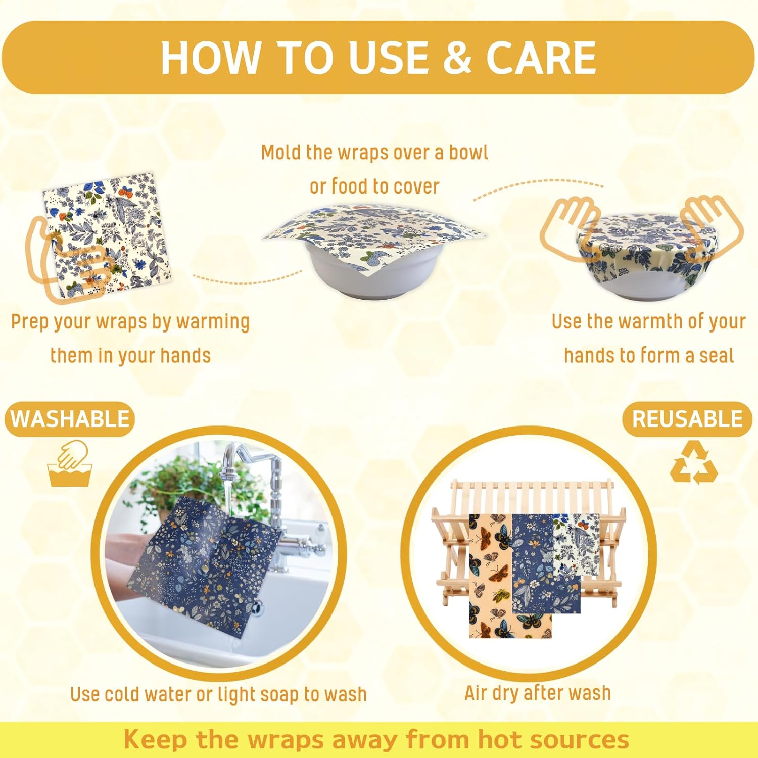 Eco-Friendly Beeswax Food Wrap - Beeswax Wrap Reusable reseña y precio