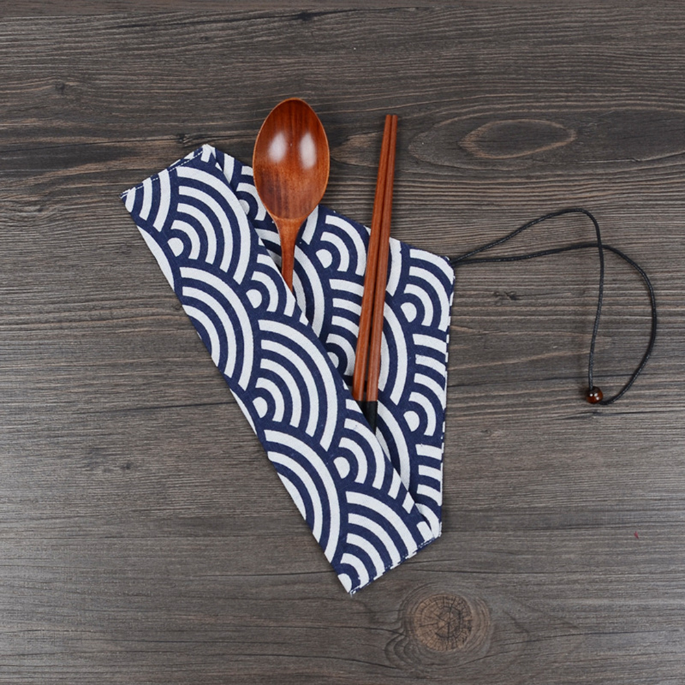 Portable Cutlery Bag Reusable  - Bamboo Cutlery Travel reseña y precio
