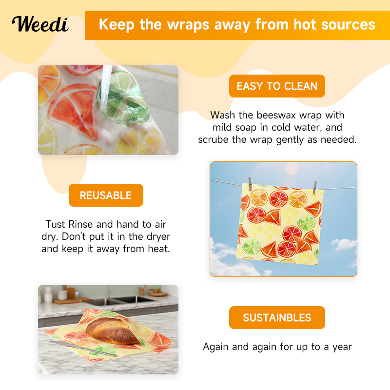 WEEDI 6PCS Plastic-Free Reusab - Beeswax Food Cover reseña y precio