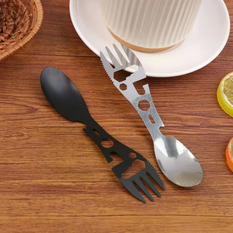 1/5Pcs 10 In 1 Camping Utensil - Bamboo Cutlery Travel reseña y precio