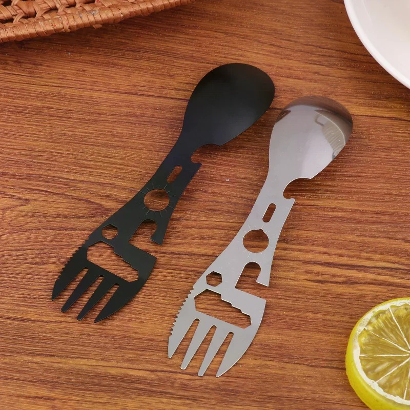 1/5Pcs 10 In 1 Camping Utensil - Bamboo Cutlery Travel reseña y precio