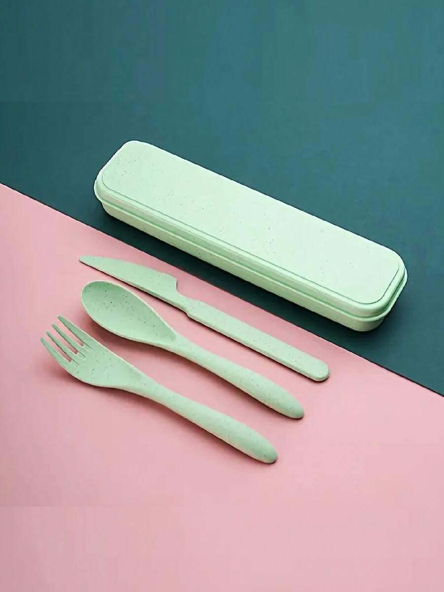 3Pcs Portable Reusable Cutlery - Bamboo Cutlery Travel reseña y precio