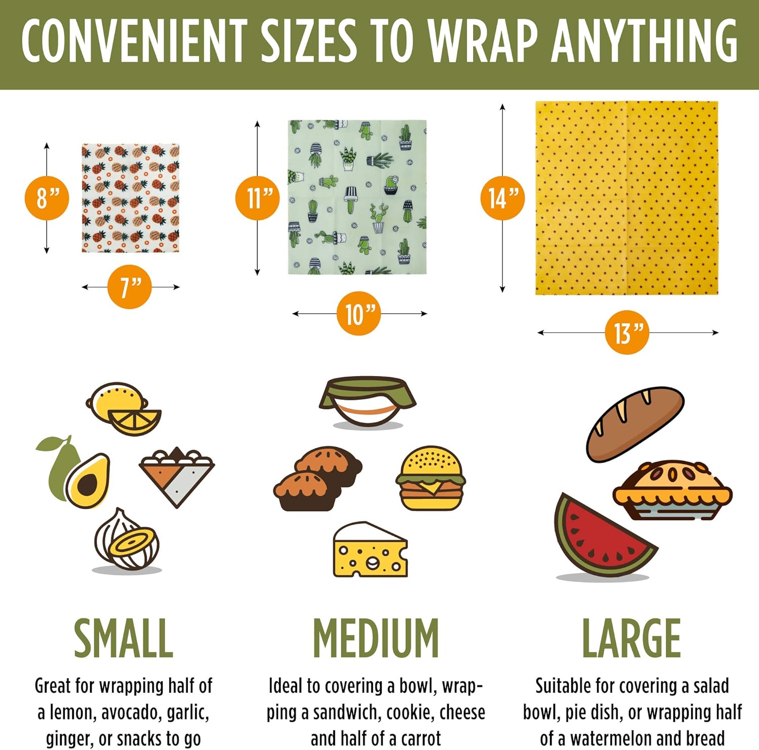 Beeswax Wraps Set of 7, Fresh  - Beeswax Wrap Reusable reseña y precio