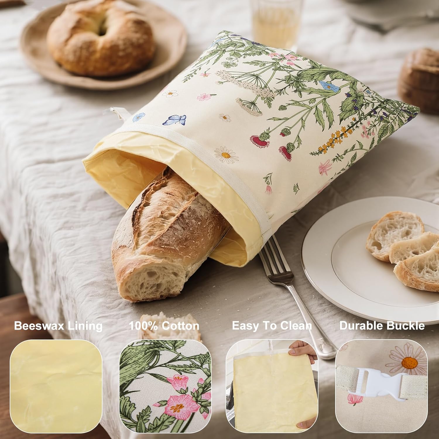 Reusable Beeswax Bread Bags fo - Beeswax Food Cover reseña y precio