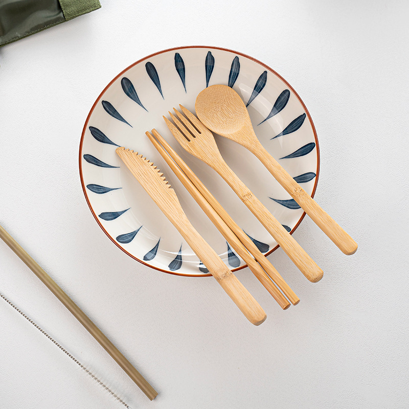Bamboo Travel Tableware Reusab - Bamboo Cutlery Travel reseña y precio