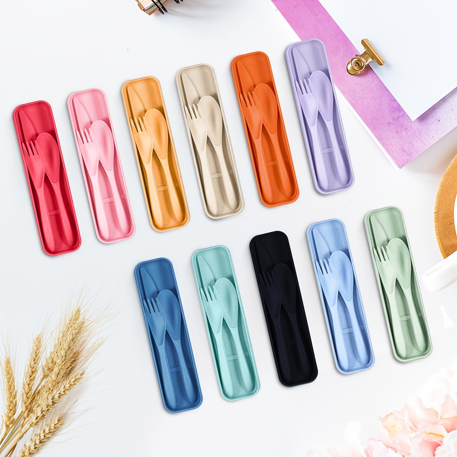 77 Sets Reusable Travel Utensi - Bamboo Cutlery Travel reseña y precio