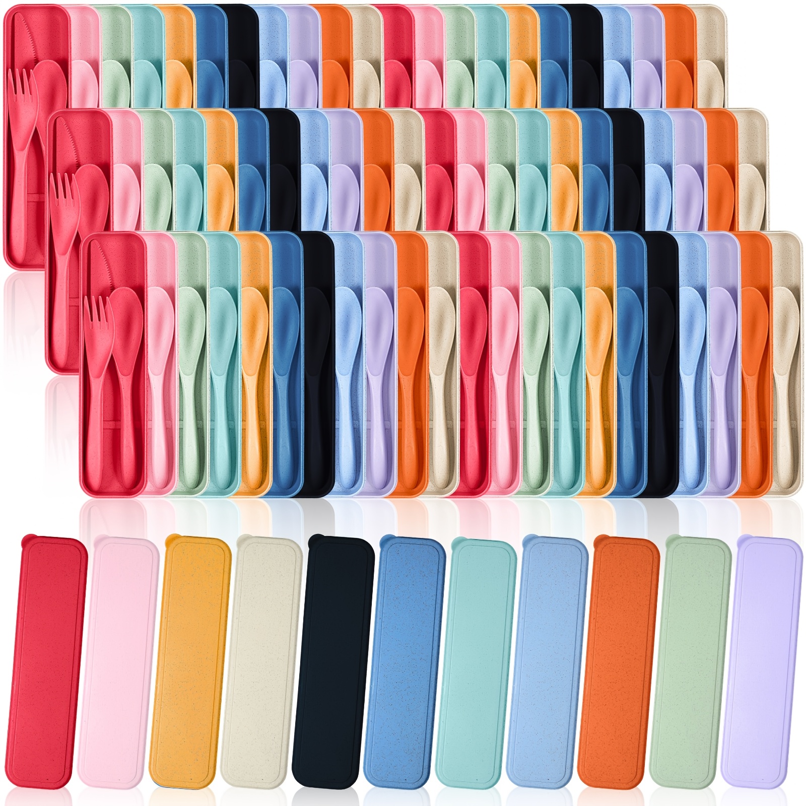 77 Sets Reusable Travel Utensi - Bamboo Cutlery Travel reseña y precio